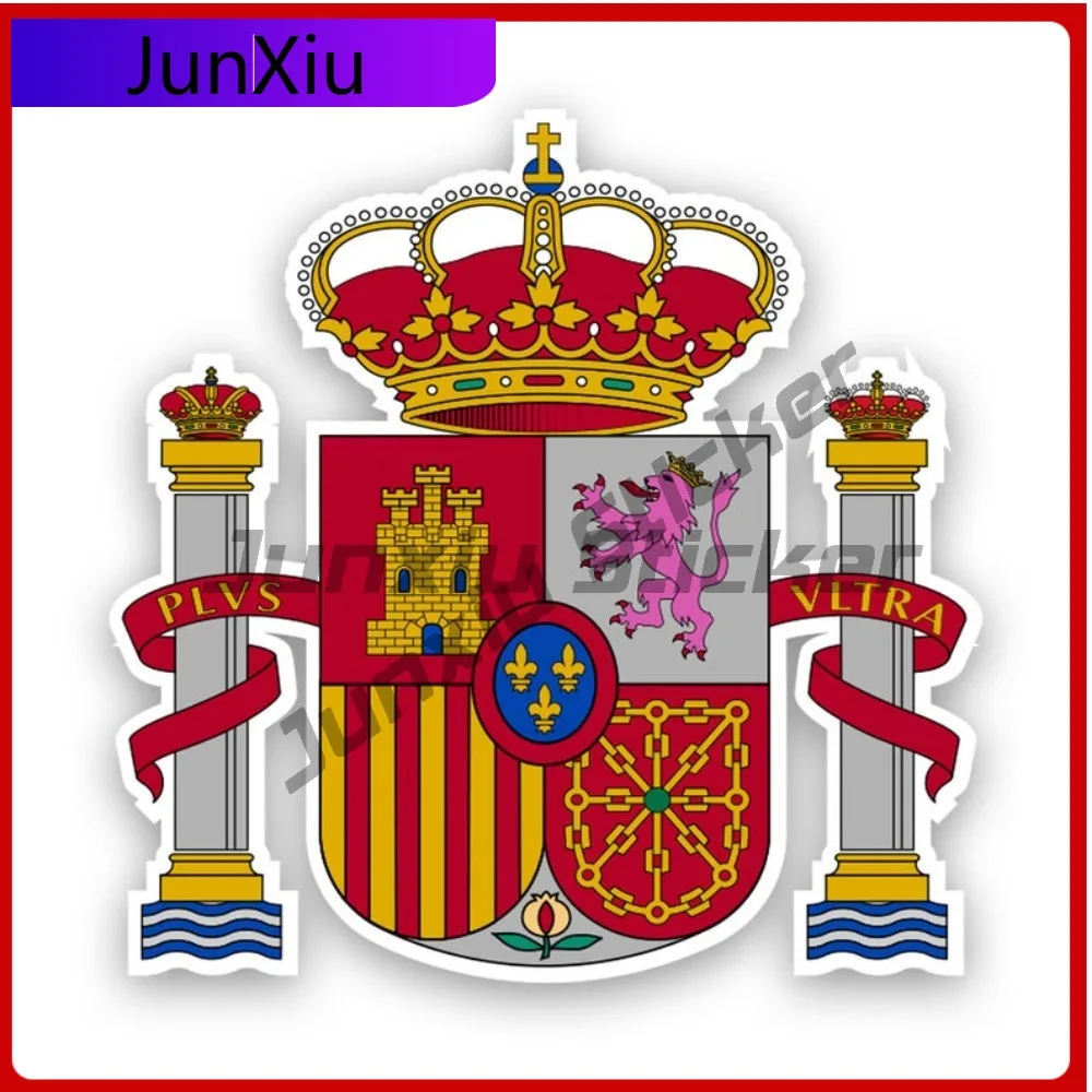 

Stylish Street Spanish Coat Of Arms Sticker Decal American Made Uv Protected Spain Flag Esp Es Coa Car Decal Weather Resistant