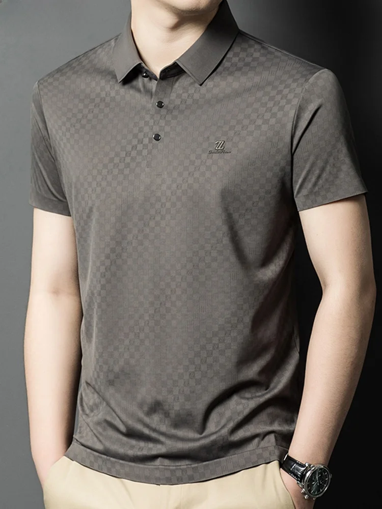 

High-End Ice Silk ort Sve irt for Men Casual Thin Sle Summer Faion Urban Busin Sle Stand Fit Button D...