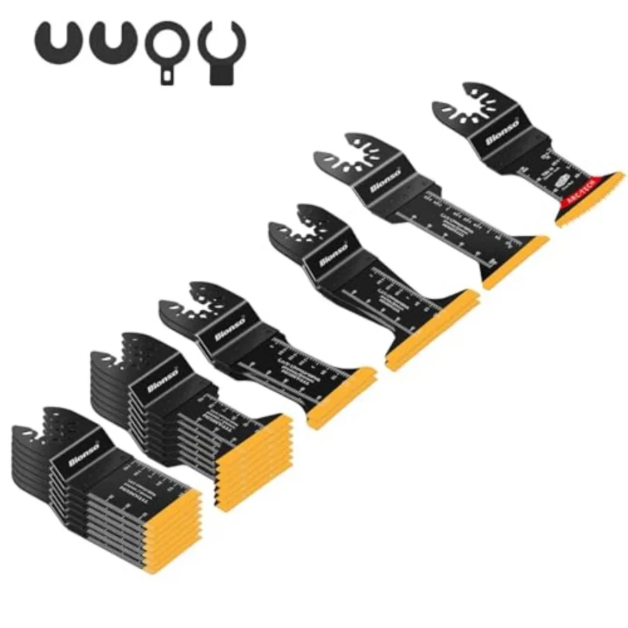

20PCS Titanium Oscillating Tool Blade Cuts Metal and Wood Sharp and Durable Multitool Blades Multi Tool Blades Kits