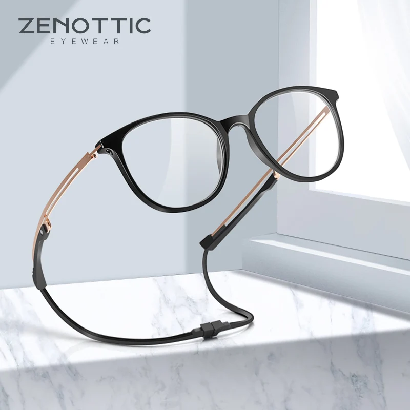 ZENOTTIC Anti Blue Light Reading Glasses Men Women Ultralight Magnet Hanging Neck Reader Eyewear Hyperopia Presbyopia Eyeglasses