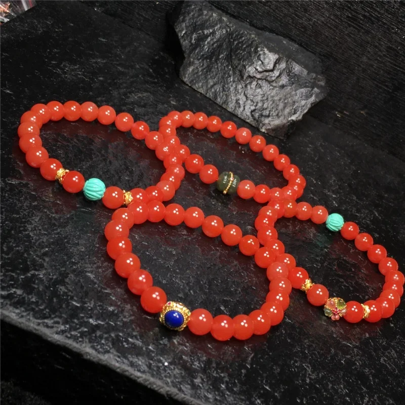 

South Cherry Red Single Ring Diy Little Sister Bracelet with S925 Accessories Wholesale