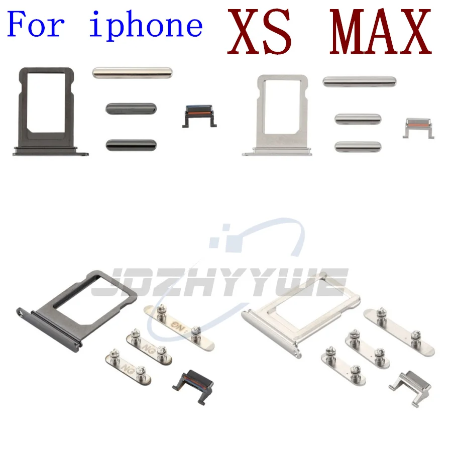 10Set/Lot For Iphone X XS MAX Outside Side Key Volume Mute Power-On Button SIM Single Double Card Key Replacement Parts