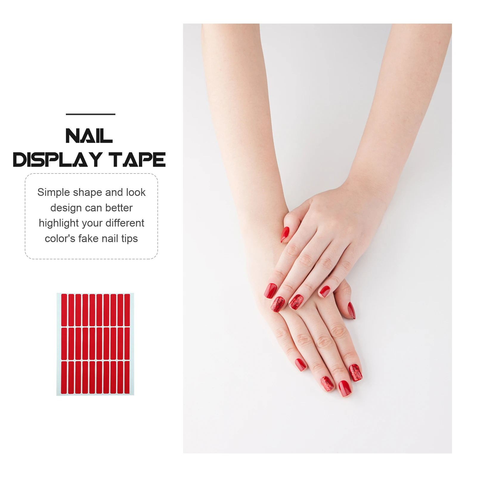 

5 set 5 Sets Nail Tape Double Sided Adhesive Transparent Crystal Display Strips for Manicure Decoration Sample Holder Without