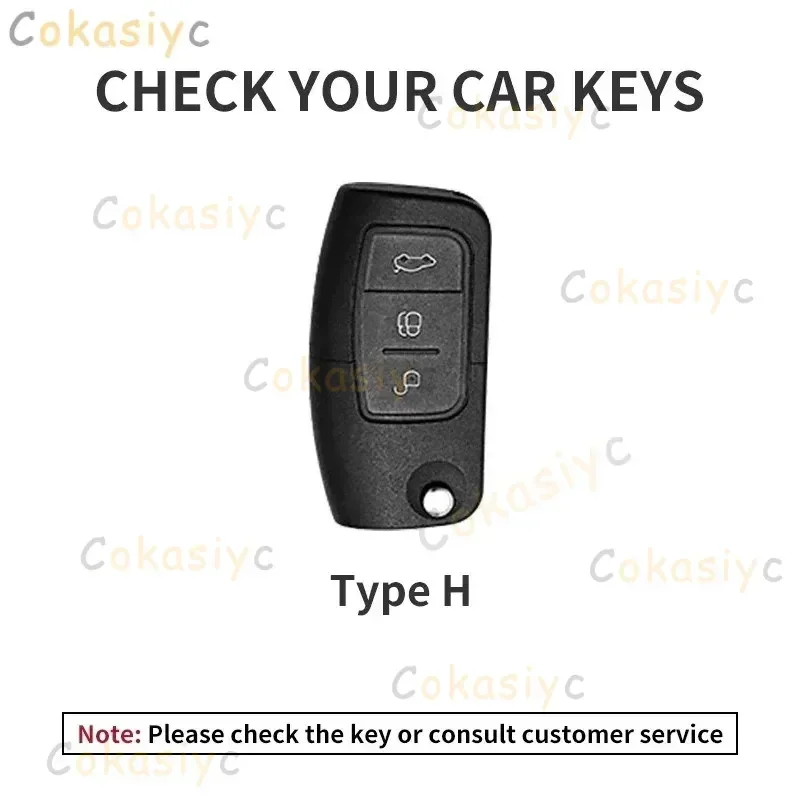 Leather Car Flip Key Case Cover Shell for Ford Focus 2 3 Ecosport C-Max S-Max Ka Mondeo Kuga Galaxy Fiesta Keychain Accessories