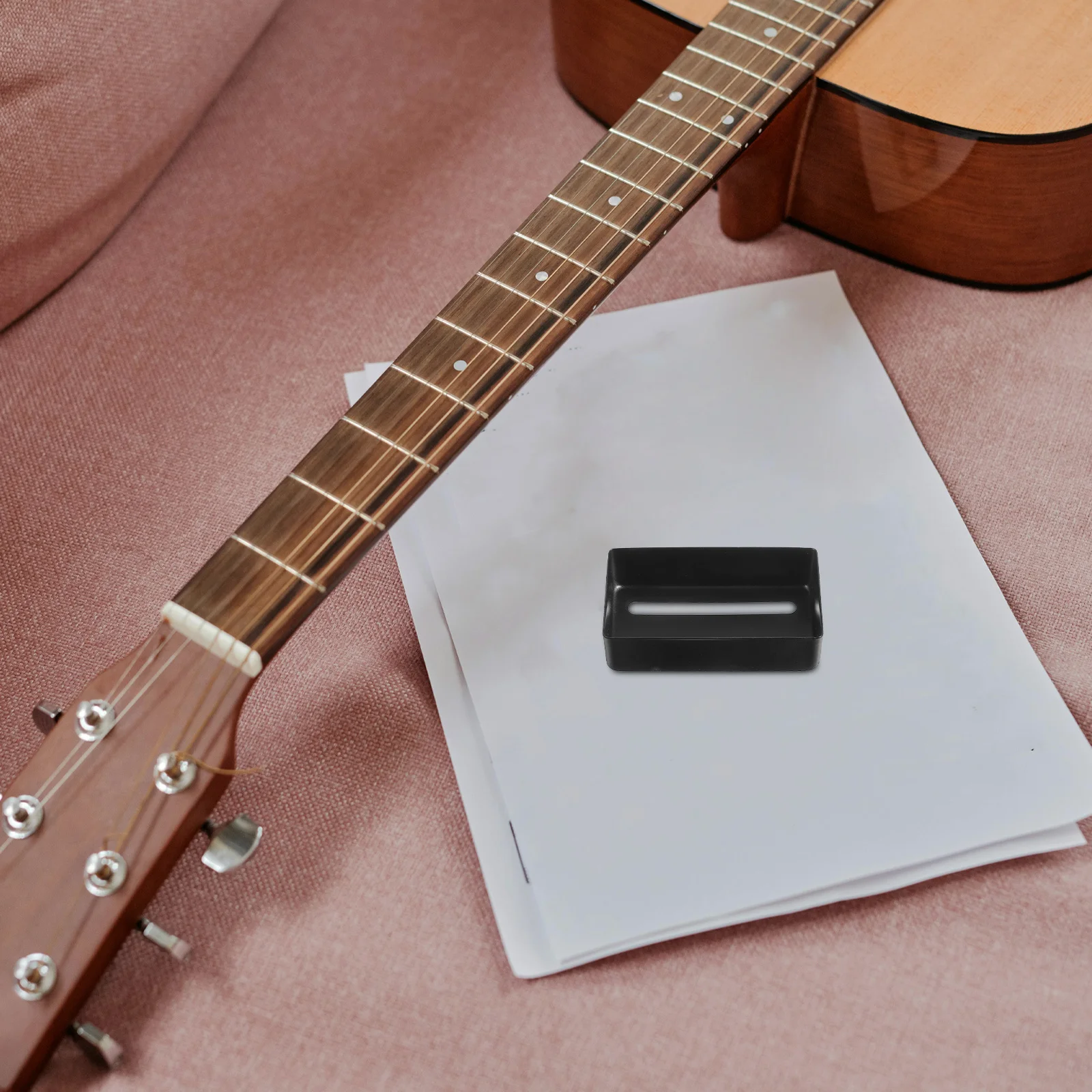 

Electric Guitar Pickup Cover Brass Two Slot Black Durable Humbucker Pickup Cover Frame Guitar Parts Easy Install Musical