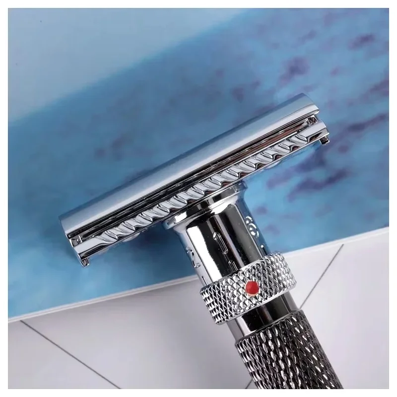 YAQI The Final Cut Adjustable Safety Razor Stainless Steel Chrome And Gunmetal Color Beard Shaver For Men Best Gift for Men