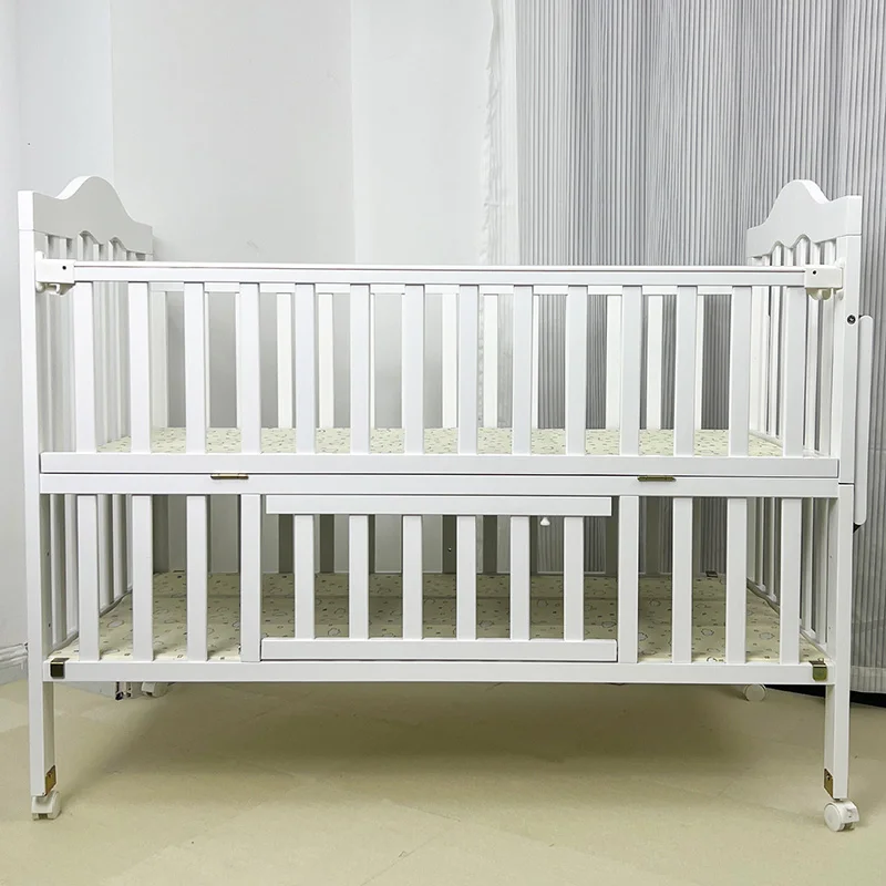 Custom Adjustable Pine Montessori Wooden Kids Set Mother Side Children Babi Bed Child Bed Baby Cribs