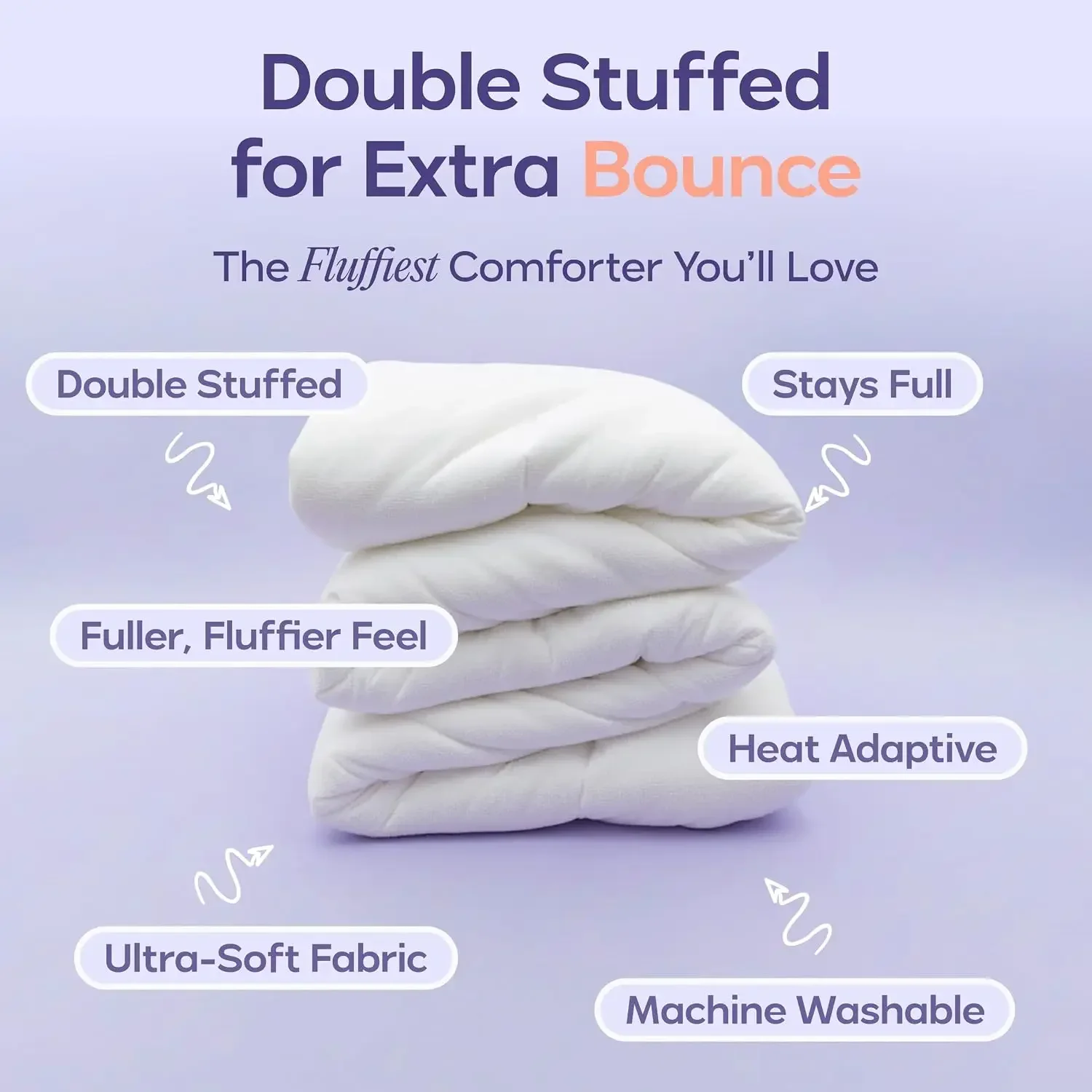 MarshComforter King/Cal King, Oeko-TEX Class I Fabric | Extra Fluffy Double-Stuffed Down Alternative Duvet Insert, All-Season Te