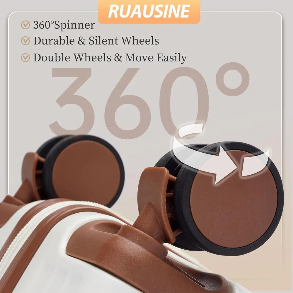 Легкий твердый чемодан-спиннер с замком TSA, белый