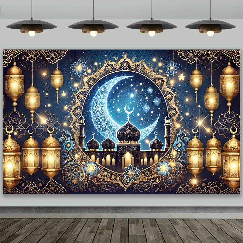 VIKAMA Ramadan-Themen-Hintergrundbanner für Wohnzimmer, Schlafzimmer, Wand, Party, Party, Party-Dekoration, Heimdekoration