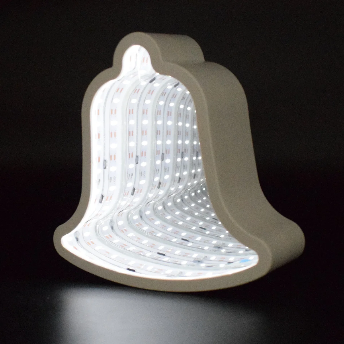 3D Creatieve Tunnellamp Bell Sign Nachtlampje voor Kerstmis Verjaardagsfeestje Kamer Woonkamer Bruiloft Decor (Wit)