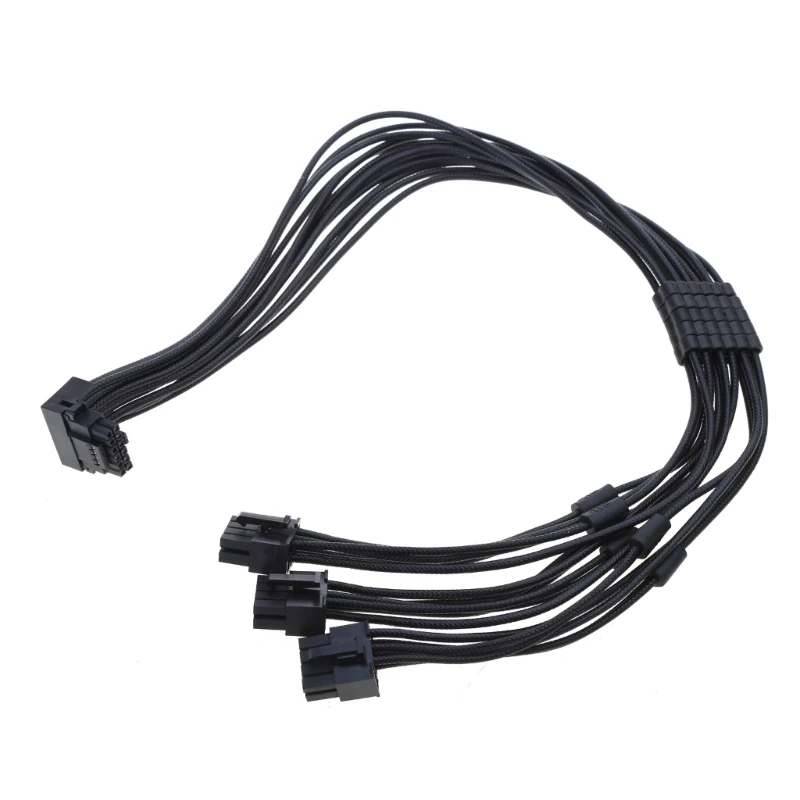 16AWG 12VHPWR PCIE5.0 3x8pin to16Pin (12+4P) Male 90° Power Extension 30/50/6CM