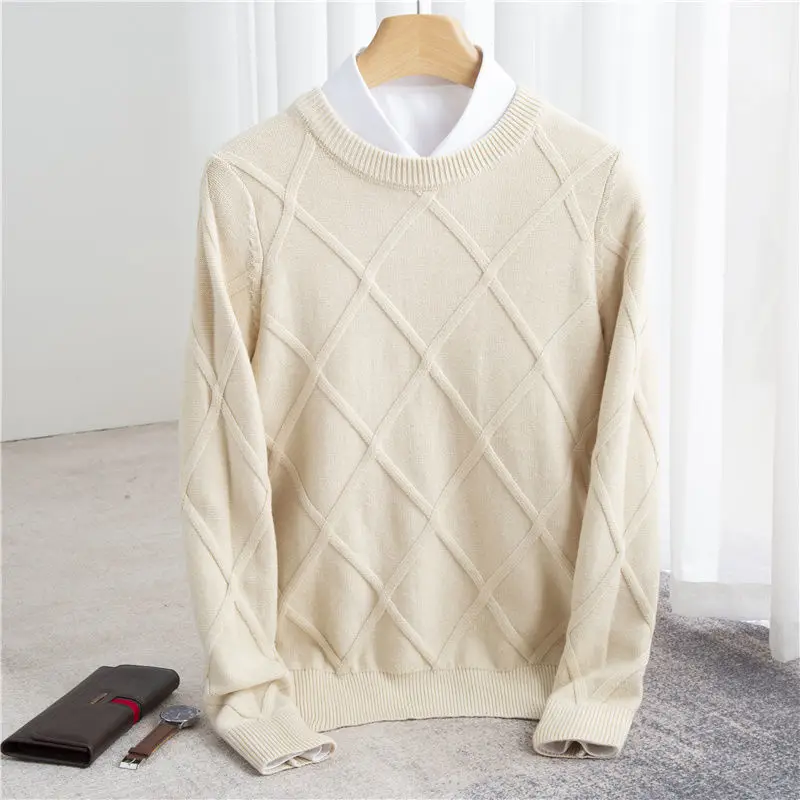 Cashmere Sweater Pullover O-Neck Men Autumn Winter Warm Jumper Clothes Pull Homme Man Hombres Woolen Sweater