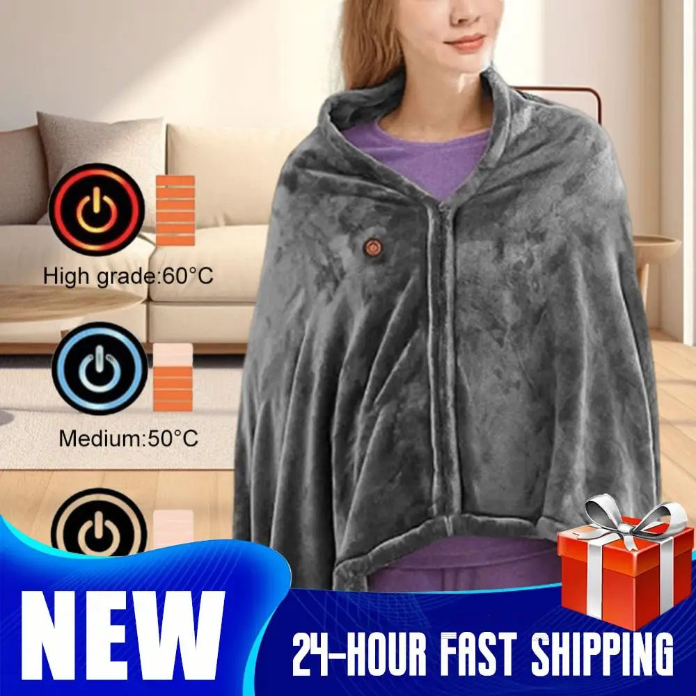 

Одеяло с электрическим подогревом, 3-уровневое флисовое одеяло с подогревом, зимнее теплое одеяло, одеяло с подогревом для дома и офиса, уличное одеяло с подогревом