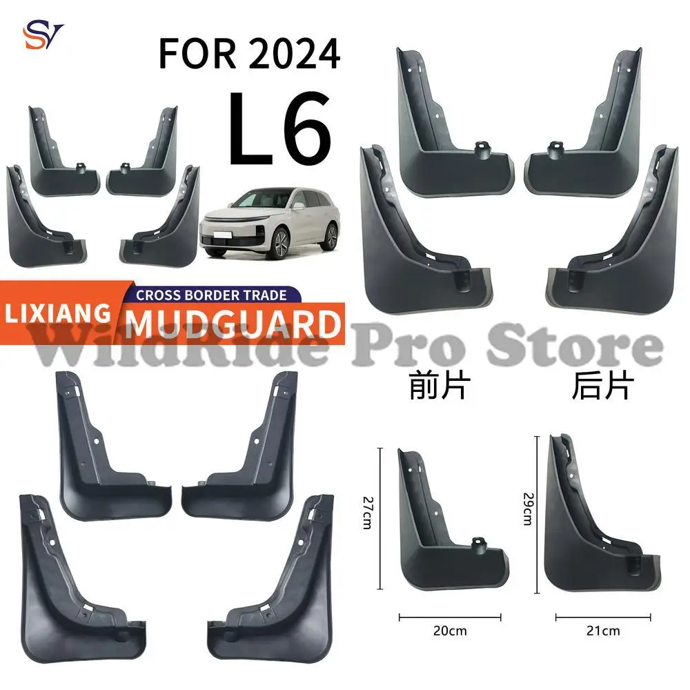 

Front & Rear Mud Flaps for 2024 Li L6 Car Tires PP Material Soft Rubber Fender Liners Easy Installation Protection