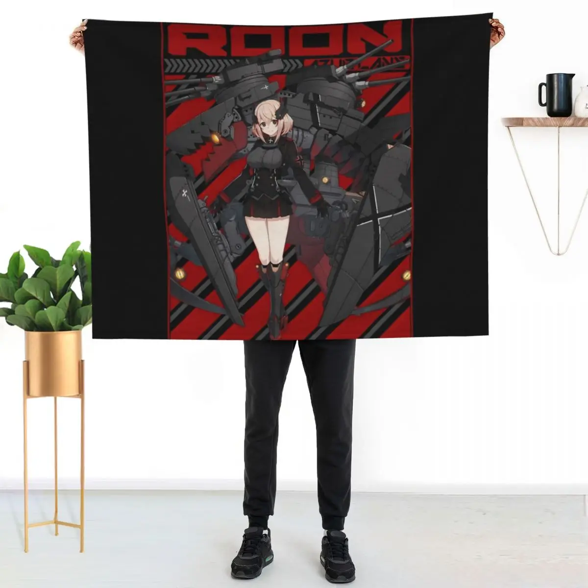 AZUR LANE ROON Throw Blanket couch cozy soft plush fuzzy picnic outdoor blanket