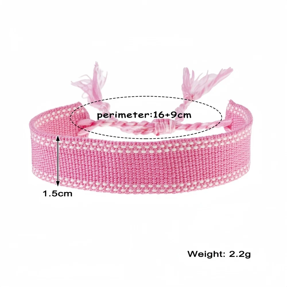 Bohemia Verstellbares geflochtenes Armband für Damen und Herren, bestickt mit Bändern, handgewebt, mit Quasten, Seil, ethnischer Stil, mehrfarbig, modischer Schmuck – Detail 1