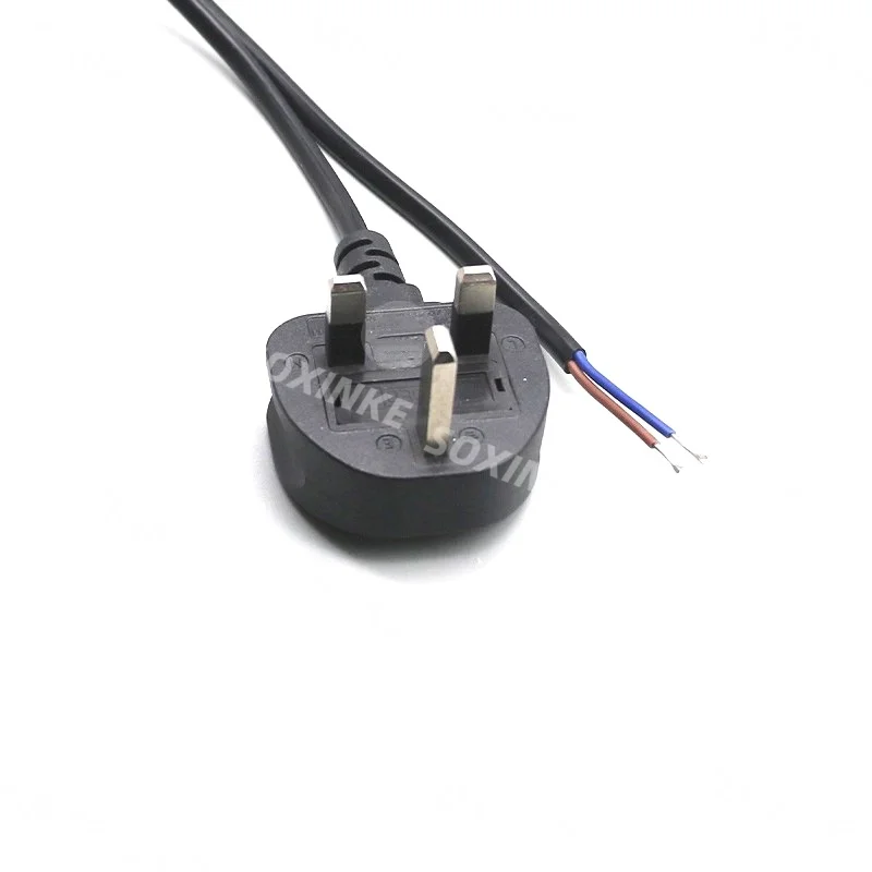 UK BS1363 Plug Power Cable 2Pin Stripped Copper Wire British Standard Bare Tail Semi-Finished Cord 1.8m/6m/6ft