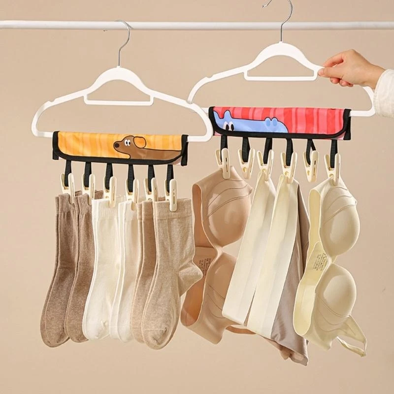 4X7B Travel Friendly Clothespin Hanger Space Saving Designs Accessory for Efficient Drying In Temporary Living Space