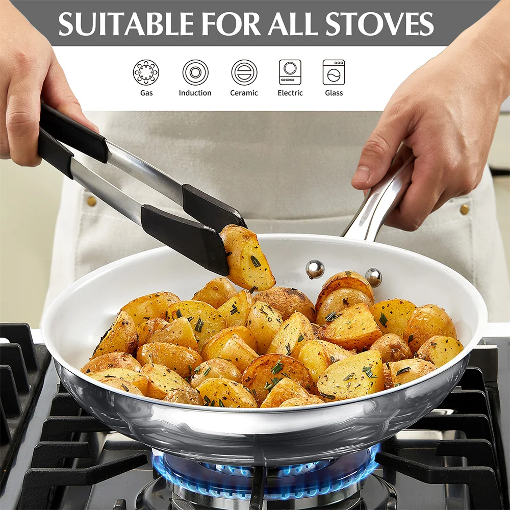 

KOCH SYSTEME CS 8-дюймовая сковорода с антипригарным покрытием, сковорода-вок, индукционная газовая плита, универсальная кастрюля, сковорода для стейка, сковорода для блинов