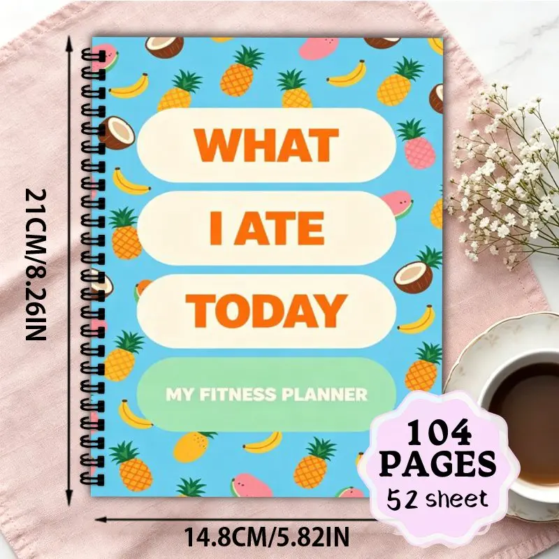 A5 Fitness Journal Notebook, with 12 Week Pounds Lost & Body Measurements Tracker for Exercise Wellness Diet Management