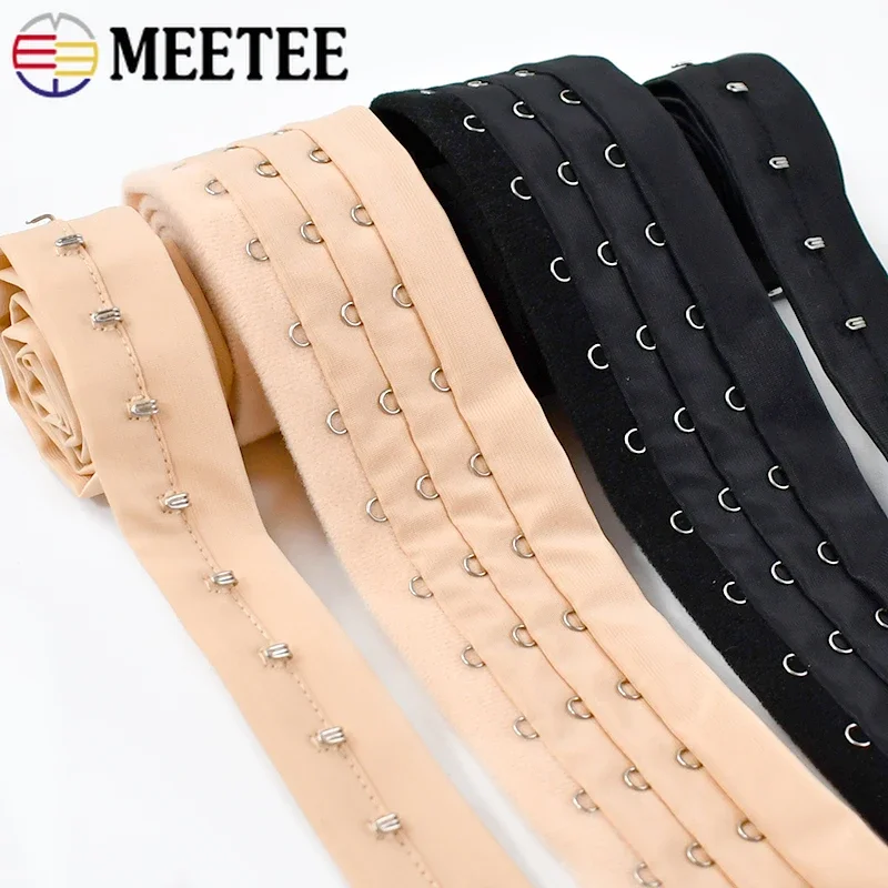 1Y Bra Extenders Underwear Elastic Band 2/3 Hook Eye Webbing Tape Back Buckle Clothing Adjustable Hooks DIY Sewing Accessories