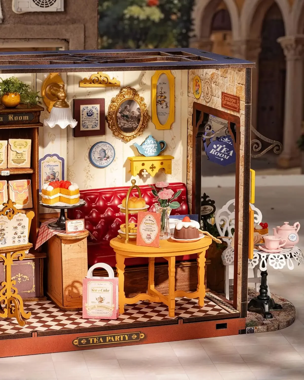 레저 타임 티룸 DIY 미니어처 인형집 키트 공예 취미 여성 어린이를 위한 놀라운 선물