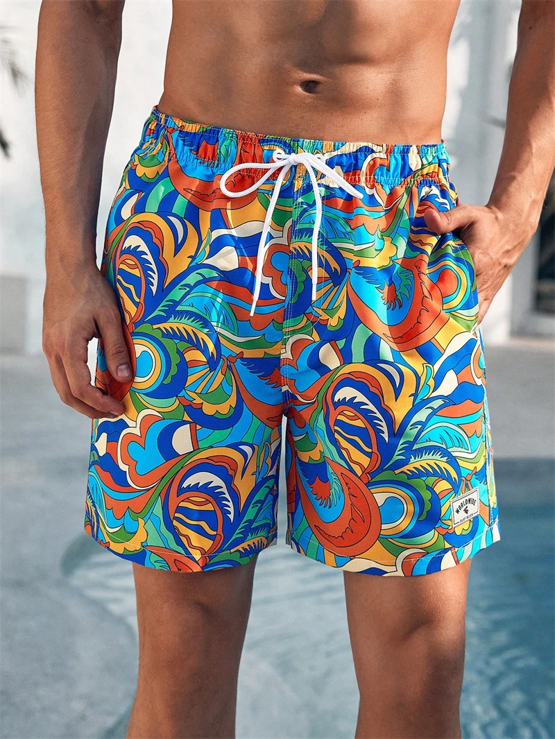 Men's Hawaiian 3D Abstract Pattern Beach Shorts Quick Dry Outdoor Leisure Sports Shorts Fashion Men's Shorts Sports Basketball