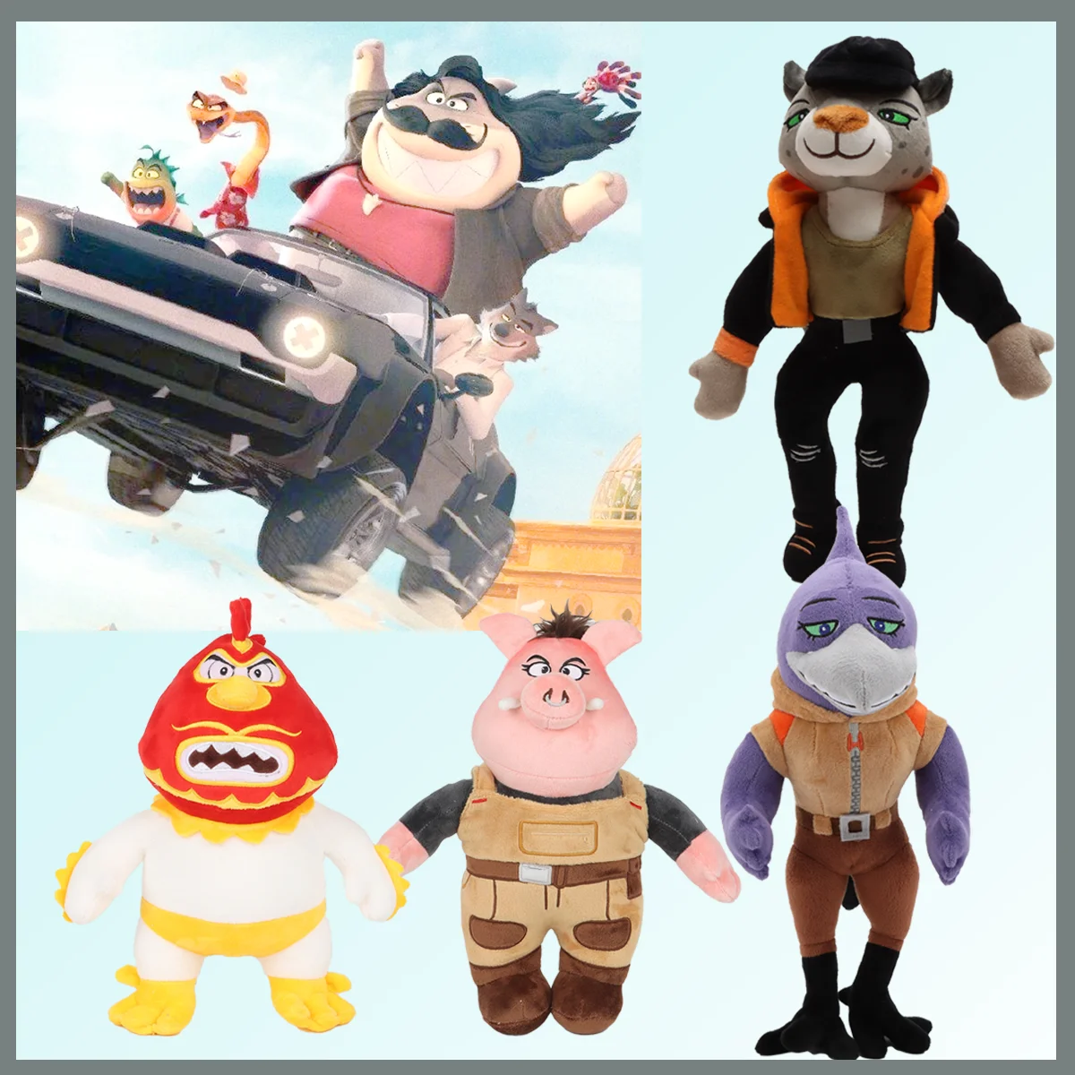 Uroczy gadżet z filmu animowanego The Bad Guys 2 Doom Pluszowa Ptak Dziewczyna Doom Mr. Shark Pigtail Zabawki The Bad Guys Prezent Urodzinowy dla Dziecka