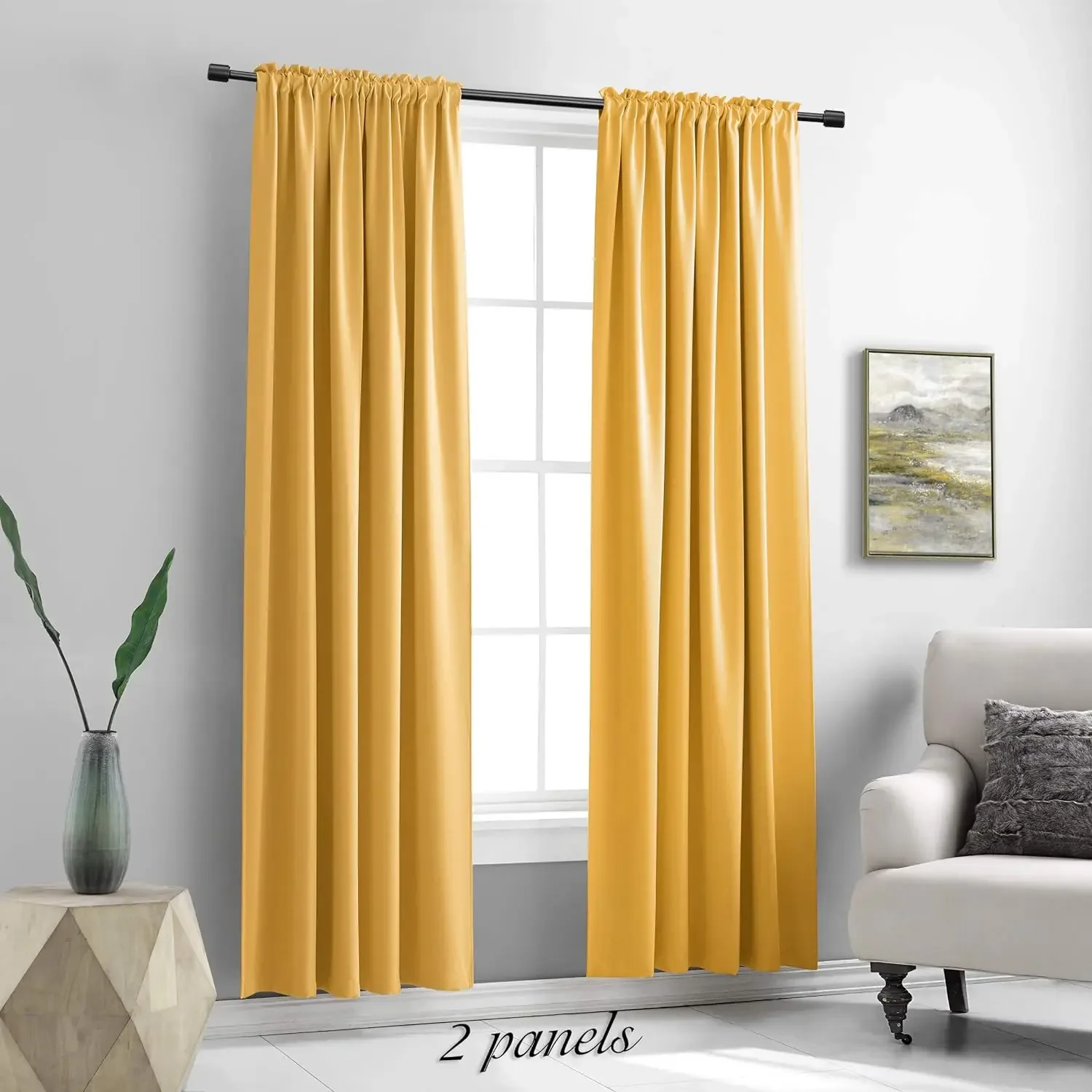 High Precision Yellow Thermal Curtains for Bedroom Window Treatments Blackout Hotel Office Terrace Decorations Curtain Panels#35