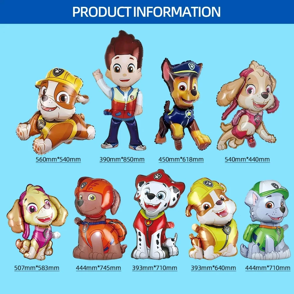 PAW Patrol Ballon Charaktere DIY Party Dekoration Kinderspielzeug Ball Ryder Chase Marshall Skye Rocky Ruby Zuma Partyzubehör – Detail 2