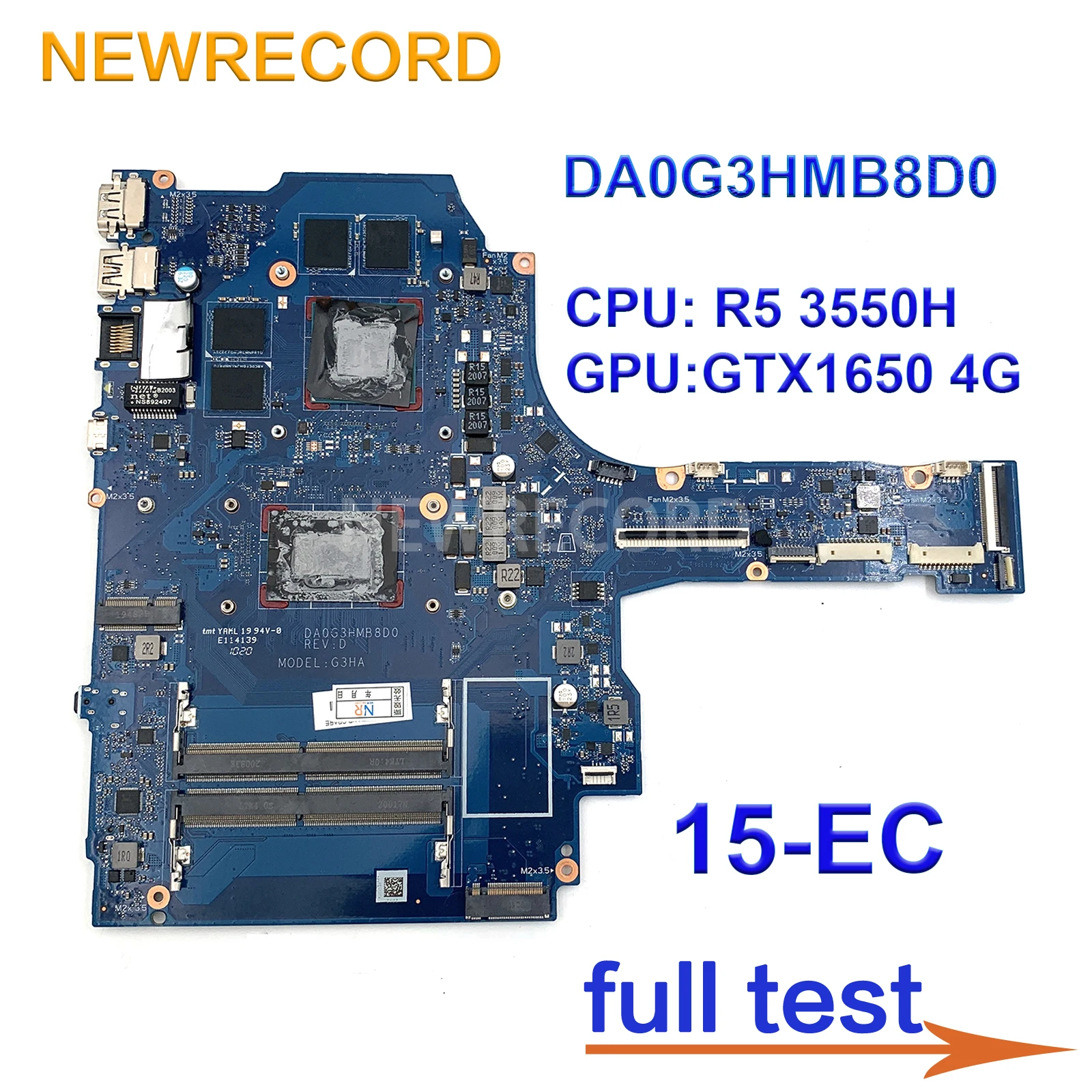 For HP 15-ec0013dx 15-EC 15Z-EC 15-ec0000 Laptop Motherboard  DA0G3HMB8D0 G3HA L71929-601 L71930-601 W R5 R7 4GB 100%Test