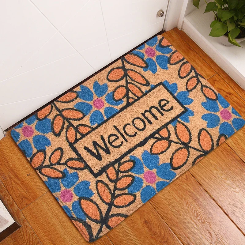 1Pc Flowers Patten Welcome Doormat Non-slip Entrance Mat Indoor Outdoor Home Decor Carpet For Living Room Funny Bath Floor Rug