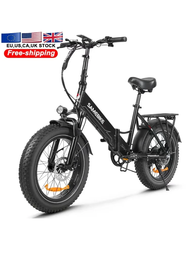 AliExpress NONE Electric Bike SAMEBIKE LOTDM200-ll Folding 750W Motor 48V13AH Battery E Bike Adult 20*4 In All terrain Fat Tire Electric Bicycle