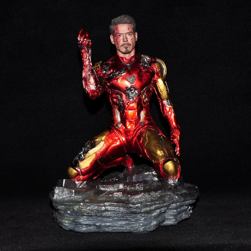 16cm Avengers: Endgame Iron Man Kneeling Position Mk85 Battle Damage Movie Figurka Model Zbieraj przedmioty dekoracyjne Zabawka dla dzieci Prezent