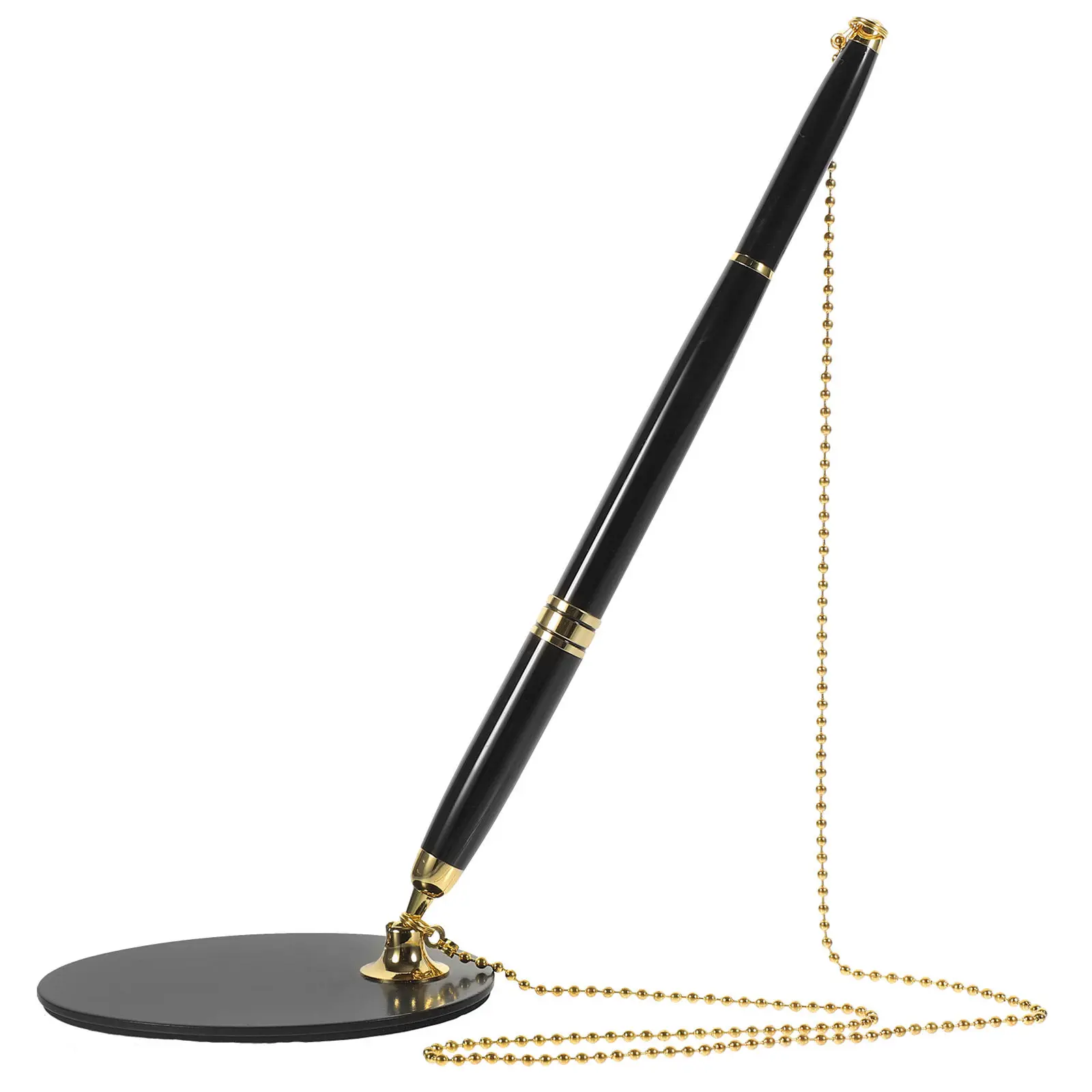 

Desktop Standing Signature Pen Stainless Steel Multi-Function Quick-Dry Ink Business Writing Pen Office Hotel Bank