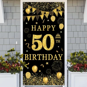 علم معلق بالعلم الأسود والذهبي ، زينة حفلة أعياد الميلاد ، سنة البالغين ، 18 درجة ، 30 درجة ، 40 درجة ، 50 درجة الذكرى السنوية ، 30 ، 40 ، 50 ، 60 سنة أفضل 8 مبيعات طقم زخرفة الذكرى السنوية ال 30 - No8