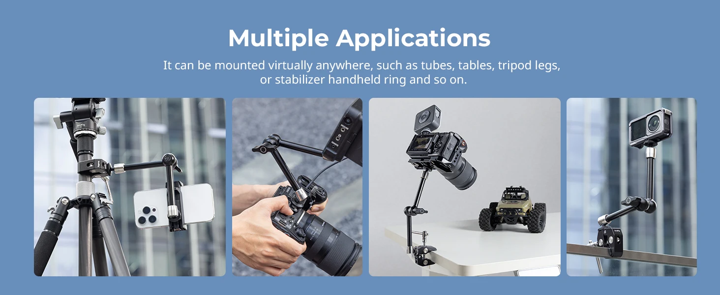 SmallRig 9,8-Zoll-Klemme in Krabbenform für Telefone mit Super-Clamp und Magic-Arm mit 1/4"-20-Schraube für Action-Kameras, Monitore, Mikrofon -5326 – Detail 6