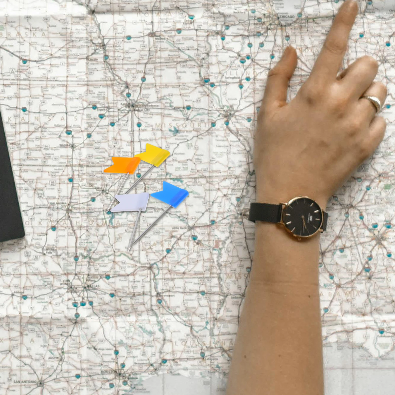 

160 Pcs Drawing Board Map Mark Pushpin Travel Bulletin Plastic Colorful Round Pins