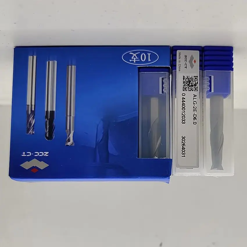 ALG-2E-D6.0 ZCC.CT ALG-2E Two edge straight shank flat end milling cutter Φ6.0*6*16*50 2T 2 Flutes Flat End Mills For Aluminium