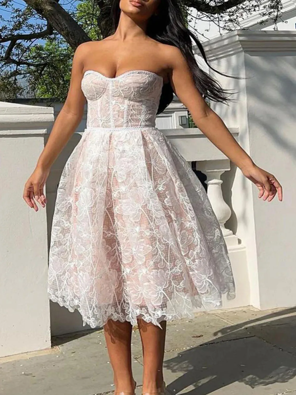 

Elegant A-Line Evening Dress Spaghetti Strap Tulle Tea-Length Sweet Pleated Sleeveless Wedding Guest Dress 2025 Free Customized