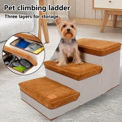 New Pet Climbing Ladder Foldable Storage Dog Climbing Anti Slip Large Capacity Pet Staircase Thickened Bottom Plate Dog Ladder