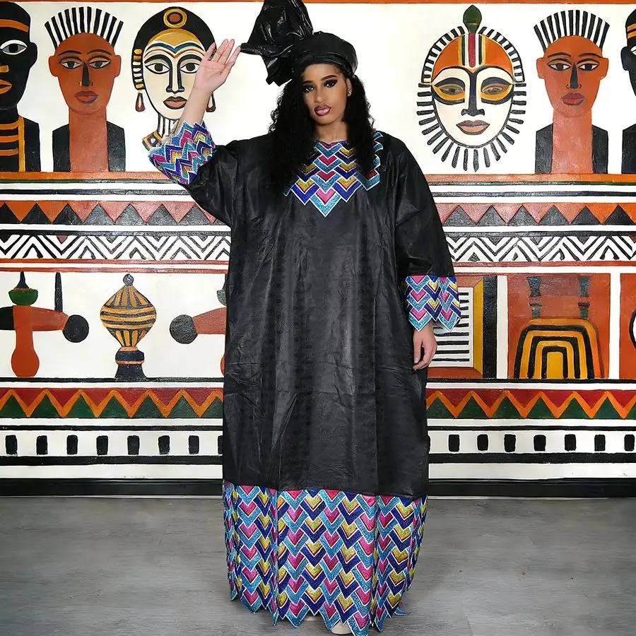 

Plus Size African Clothes for Women 2026 New African Dashiki Ankara Embroidery Robe Bazin Design Wedding Party Dresses