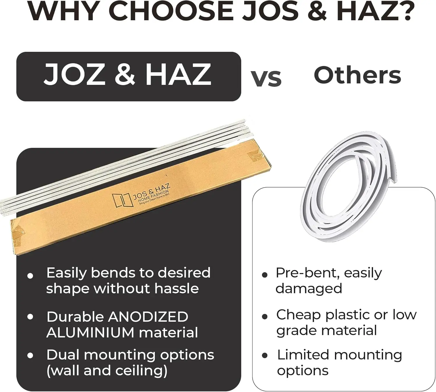 Flexible Ceiling Curtain Track - 5m Bendable Rail for Bay Windows, RVs, Room Dividers, Easy Install