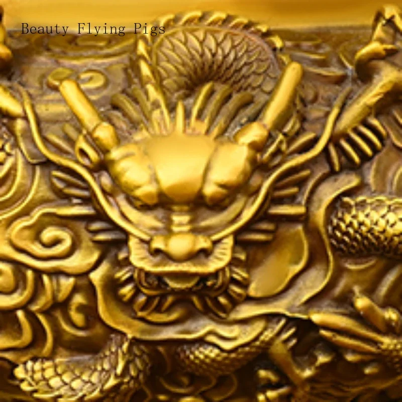 Imagem -05 - Pure Brass Incenso Burner Nine Dragon Ornamento Decoração para Casa Utensílios de Sacrifício Doméstico Suprimentos do Templo Feng Shui pc