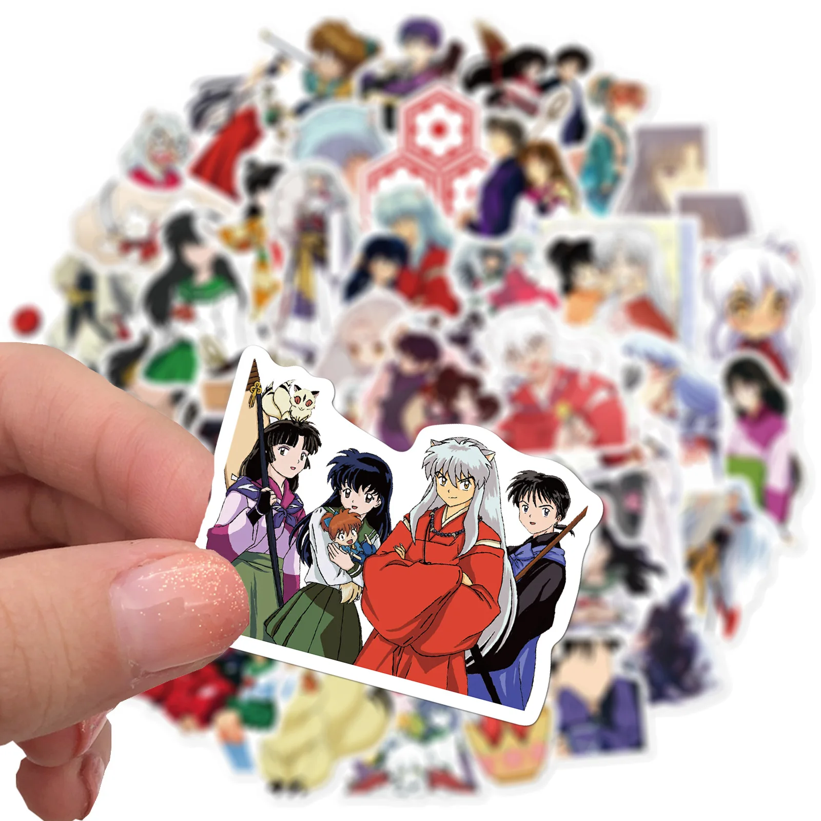 50pcs Inuyasha Stickers Pack DIY Decoration Waterproof Phone Case Laptop Skin Cute Anime Sticke Kawaii Packaging Art Supplies