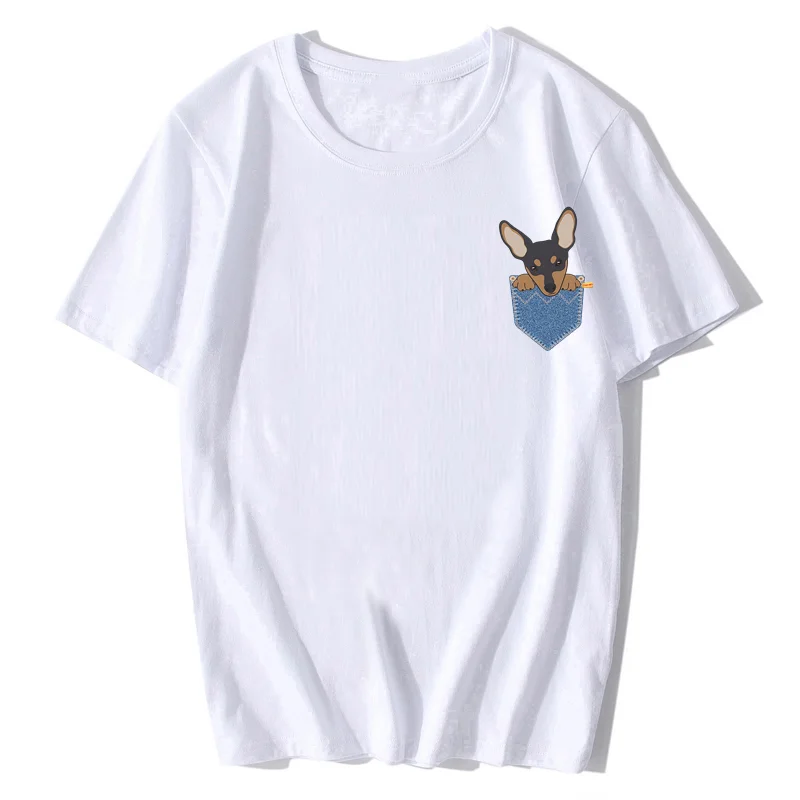 Miniature Pinscher Pocket Dog Printed Oversized T Shirt Clothes Men Boys Clothing Short Sleeve Hip-Hop Streetwear Tops Gym Tee