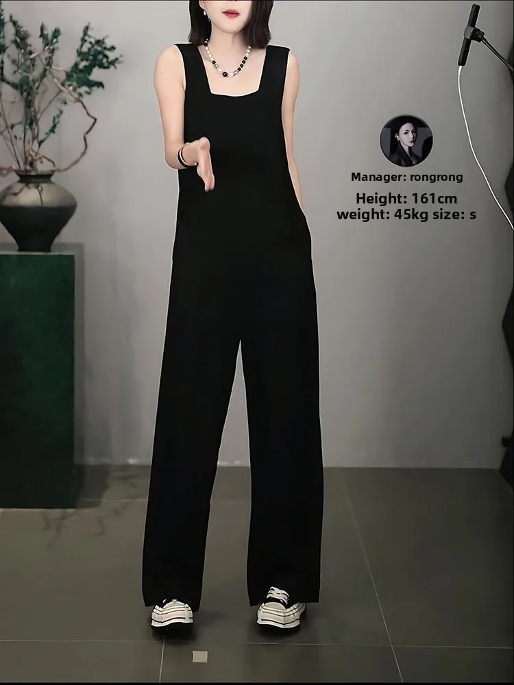 

Bla Strap Pants Women's Faionable Summer New Korean Sle Agel Lightweight Versatile ular One-Piece Pants