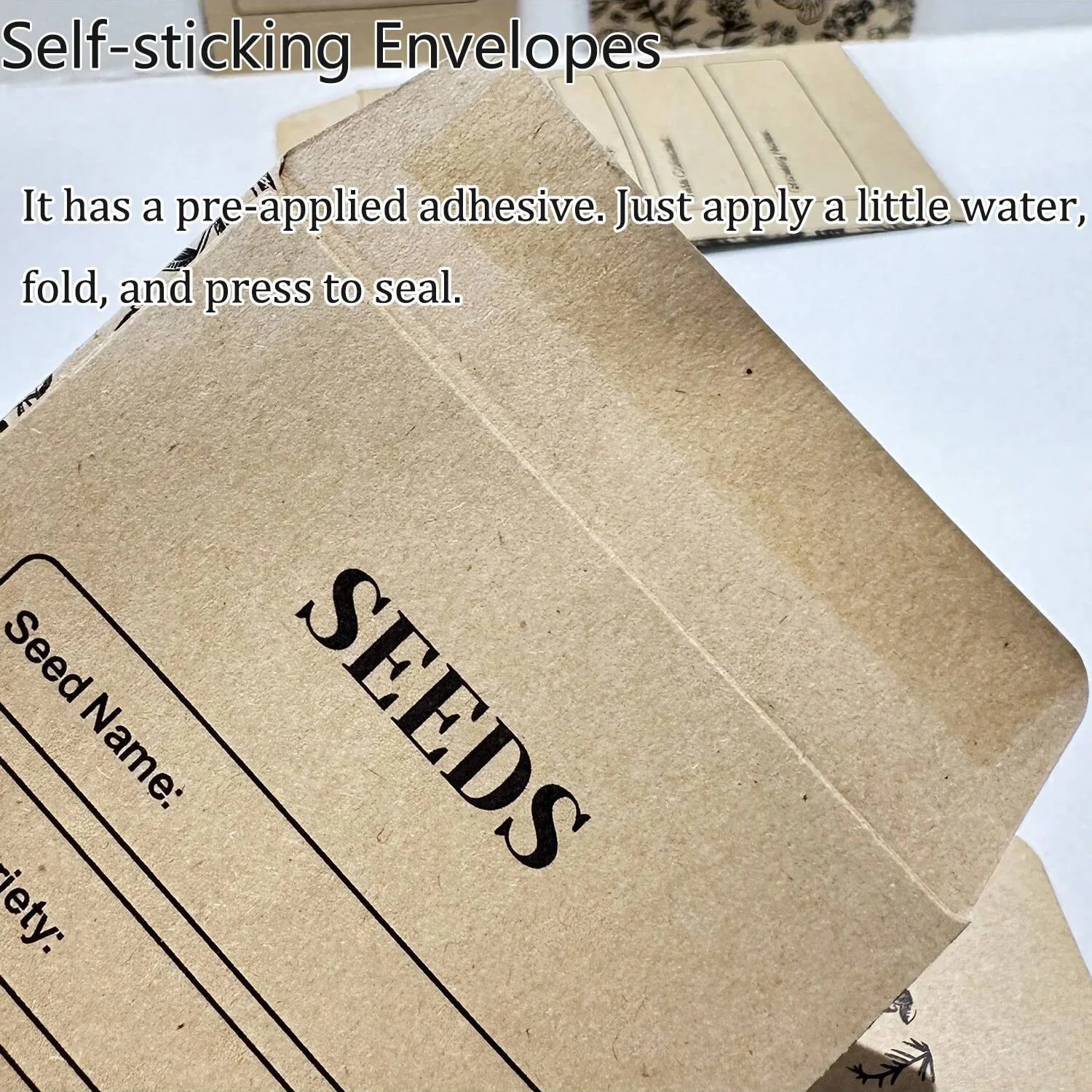 10/100/200 قطعة مغلفات البذور السائبة 3.15x4.72 في عبوات البذور المغلفات ذاتية اللصق ورقة كبيرة عملة المغلفات البذور القابلة للإغلاق