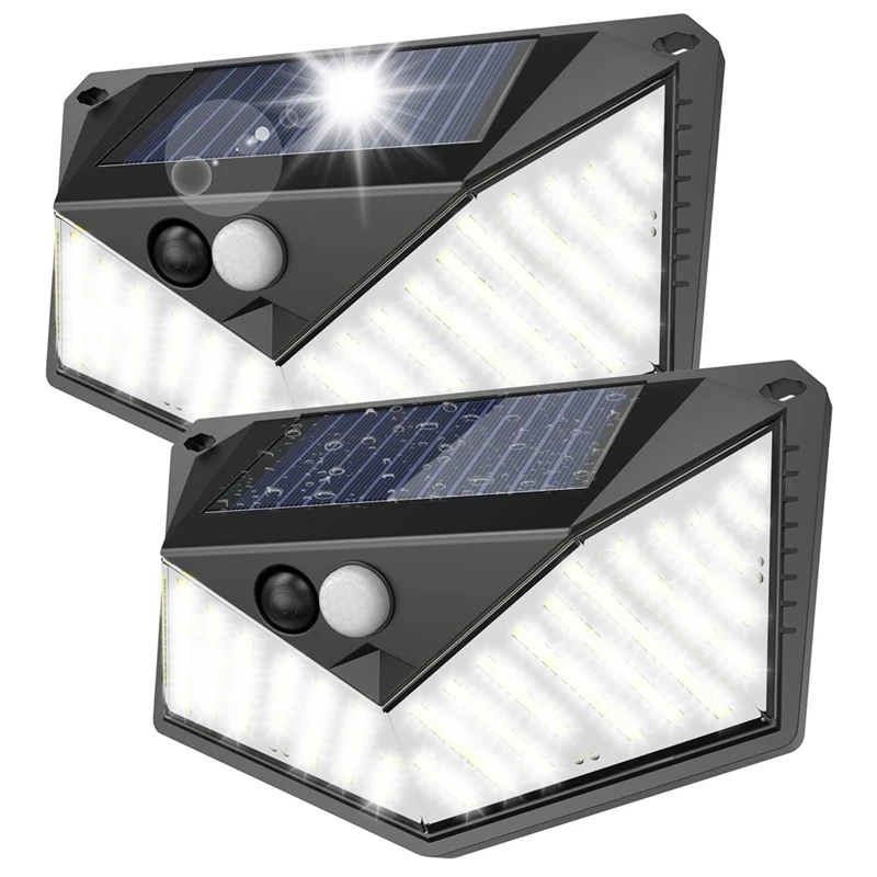 Solar Outdoor Lights 220 Leds Super Bright, Motion Sensor Lights With 3 Lighting Modes And 270Degree Lighting Angle